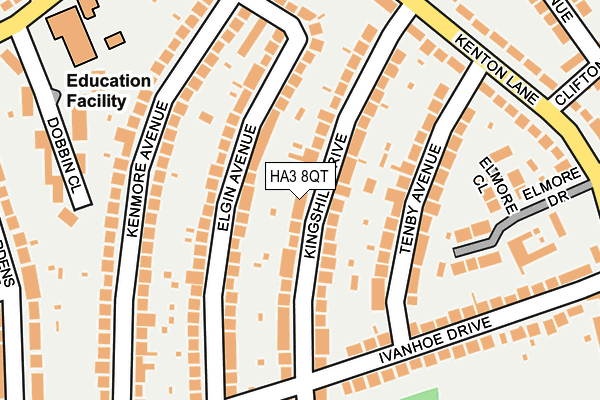 HA3 8QT map - OS OpenMap – Local (Ordnance Survey) HA3 8QT map - OS OpenMap – Local (Ordnance Survey)