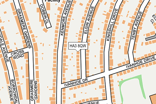 HA3 8QW map - OS OpenMap – Local (Ordnance Survey) HA3 8QW map - OS OpenMap – Local (Ordnance Survey)