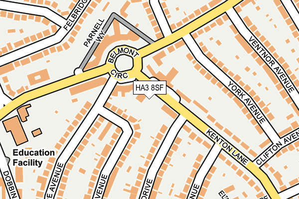 HA3 8SF map - OS OpenMap – Local (Ordnance Survey) HA3 8SF map - OS OpenMap – Local (Ordnance Survey)