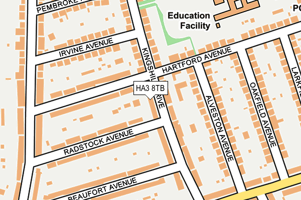 HA3 8TB map - OS OpenMap – Local (Ordnance Survey)
