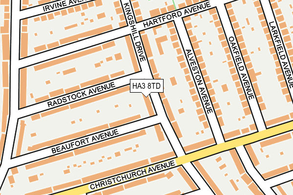 HA3 8TD map - OS OpenMap – Local (Ordnance Survey) HA3 8TD map - OS OpenMap – Local (Ordnance Survey)