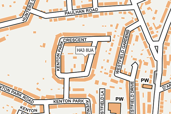 HA3 8UA map - OS OpenMap – Local (Ordnance Survey)