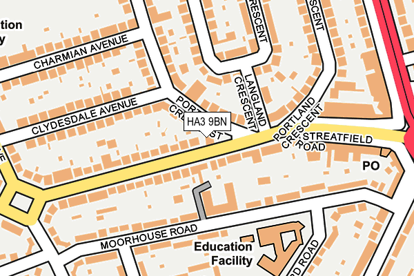 HA3 9BN map - OS OpenMap – Local (Ordnance Survey) HA3 9BN map - OS OpenMap – Local (Ordnance Survey)