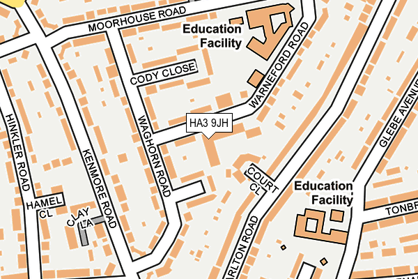 HA3 9JH map - OS OpenMap – Local (Ordnance Survey)