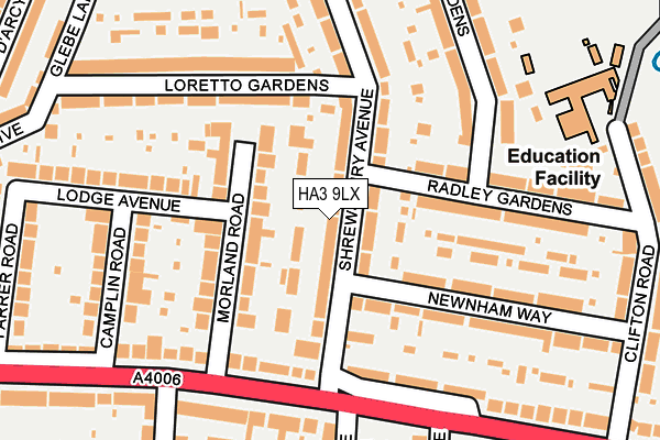 HA3 9LX map - OS OpenMap – Local (Ordnance Survey) HA3 9LX map - OS OpenMap – Local (Ordnance Survey)