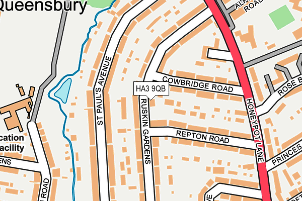HA3 9QB map - OS OpenMap – Local (Ordnance Survey) HA3 9QB map - OS OpenMap – Local (Ordnance Survey)