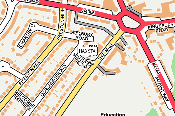 HA3 9TA map - OS OpenMap – Local (Ordnance Survey) HA3 9TA map - OS OpenMap – Local (Ordnance Survey)