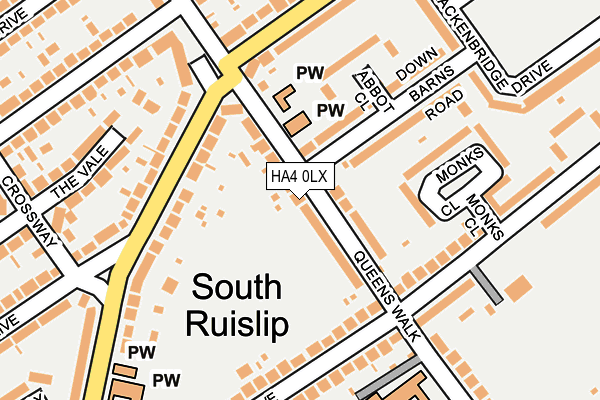 HA4 0LX map - OS OpenMap – Local (Ordnance Survey)