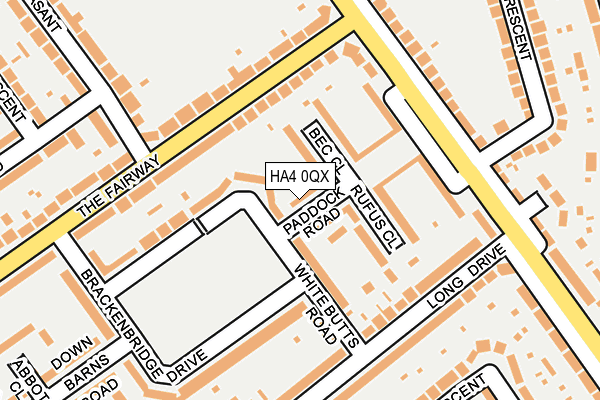 HA4 0QX map - OS OpenMap – Local (Ordnance Survey) HA4 0QX map - OS OpenMap – Local (Ordnance Survey)