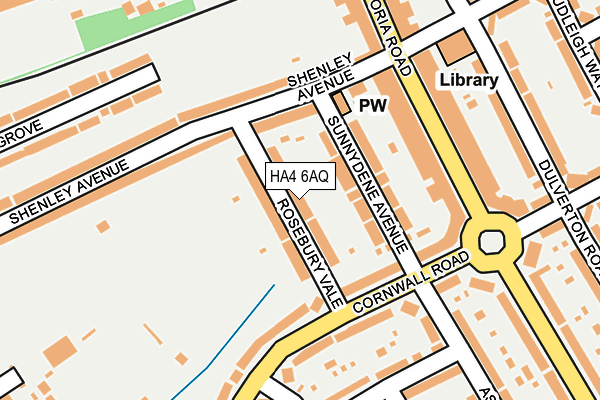 HA4 6AQ map - OS OpenMap – Local (Ordnance Survey)