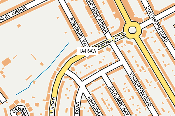HA4 6AW map - OS OpenMap – Local (Ordnance Survey) HA4 6AW map - OS OpenMap – Local (Ordnance Survey)
