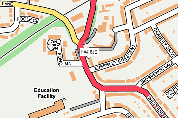 HA4 6JE map - OS OpenMap – Local (Ordnance Survey)