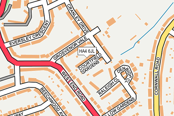 HA4 6JL map - OS OpenMap – Local (Ordnance Survey) HA4 6JL map - OS OpenMap – Local (Ordnance Survey)
