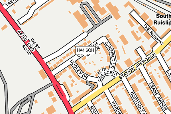 HA4 6QH map - OS OpenMap – Local (Ordnance Survey) HA4 6QH map - OS OpenMap – Local (Ordnance Survey)