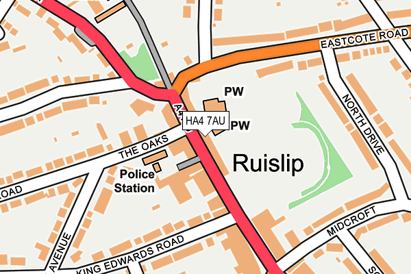HA4 7AU map - OS OpenMap – Local (Ordnance Survey) HA4 7AU map - OS OpenMap – Local (Ordnance Survey)