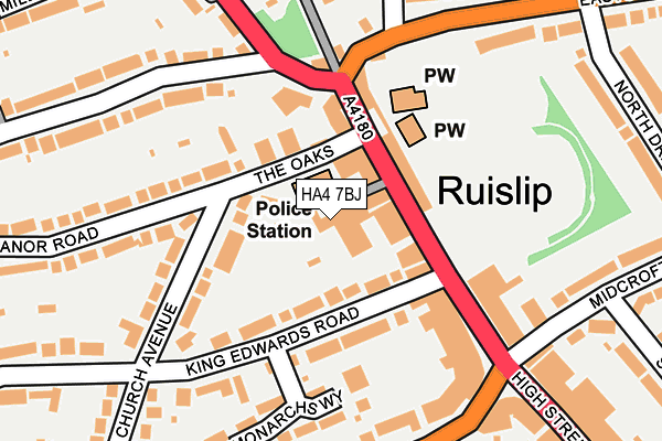 HA4 7BJ map - OS OpenMap – Local (Ordnance Survey) HA4 7BJ map - OS OpenMap – Local (Ordnance Survey)