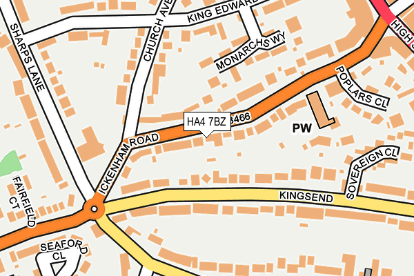 HA4 7BZ map - OS OpenMap – Local (Ordnance Survey) HA4 7BZ map - OS OpenMap – Local (Ordnance Survey)