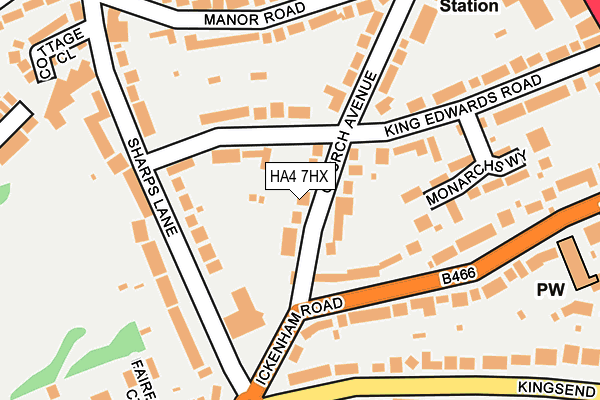 HA4 7HX map - OS OpenMap – Local (Ordnance Survey) HA4 7HX map - OS OpenMap – Local (Ordnance Survey)