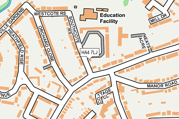 HA4 7LJ map - OS OpenMap – Local (Ordnance Survey) HA4 7LJ map - OS OpenMap – Local (Ordnance Survey)