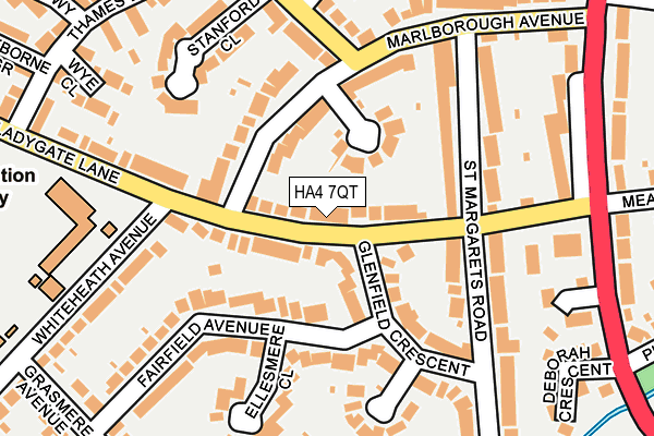 HA4 7QT map - OS OpenMap – Local (Ordnance Survey) HA4 7QT map - OS OpenMap – Local (Ordnance Survey)