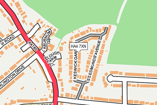 HA4 7XN map - OS OpenMap – Local (Ordnance Survey) HA4 7XN map - OS OpenMap – Local (Ordnance Survey)