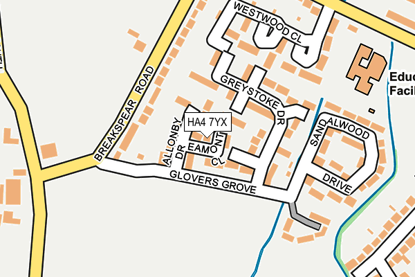 HA4 7YX map - OS OpenMap – Local (Ordnance Survey) HA4 7YX map - OS OpenMap – Local (Ordnance Survey)
