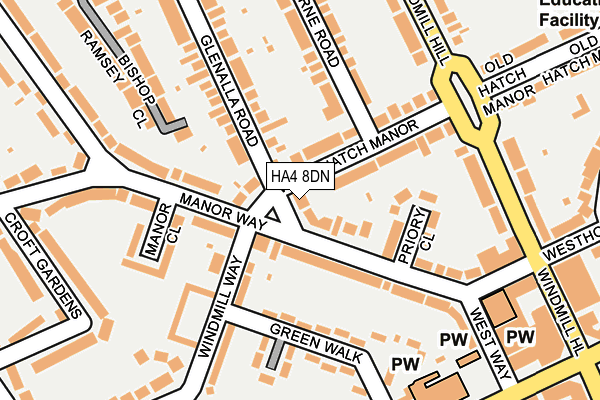 HA4 8DN map - OS OpenMap – Local (Ordnance Survey) HA4 8DN map - OS OpenMap – Local (Ordnance Survey)