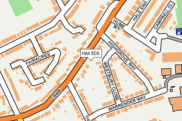HA4 8DX map - OS OpenMap – Local (Ordnance Survey) HA4 8DX map - OS OpenMap – Local (Ordnance Survey)