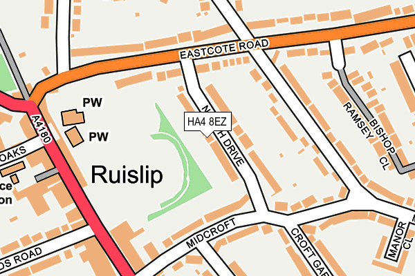 HA4 8EZ map - OS OpenMap – Local (Ordnance Survey) HA4 8EZ map - OS OpenMap – Local (Ordnance Survey)