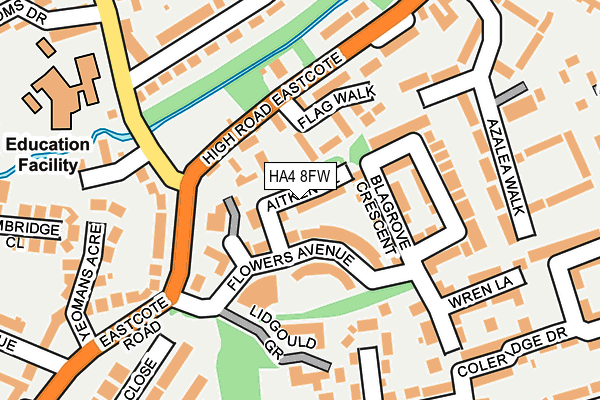HA4 8FW map - OS OpenMap – Local (Ordnance Survey) HA4 8FW map - OS OpenMap – Local (Ordnance Survey)