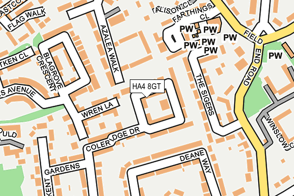 HA4 8GT map - OS OpenMap – Local (Ordnance Survey) HA4 8GT map - OS OpenMap – Local (Ordnance Survey)