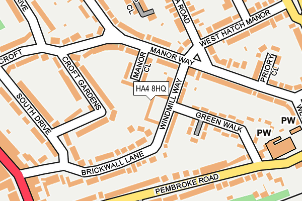 HA4 8HQ map - OS OpenMap – Local (Ordnance Survey) HA4 8HQ map - OS OpenMap – Local (Ordnance Survey)