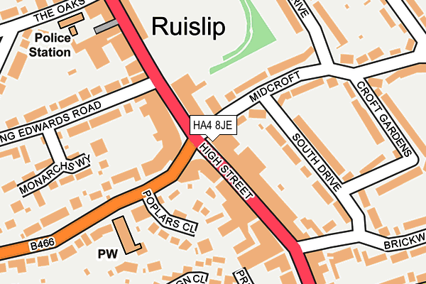 HA4 8JE map - OS OpenMap – Local (Ordnance Survey) HA4 8JE map - OS OpenMap – Local (Ordnance Survey)