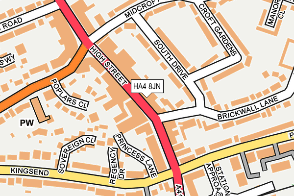 HA4 8JN map - OS OpenMap – Local (Ordnance Survey) HA4 8JN map - OS OpenMap – Local (Ordnance Survey)