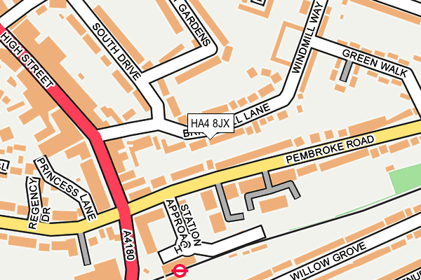 HA4 8JX map - OS OpenMap – Local (Ordnance Survey) HA4 8JX map - OS OpenMap – Local (Ordnance Survey)