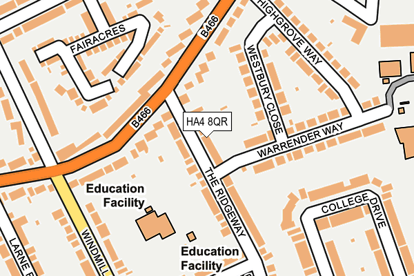 HA4 8QR map - OS OpenMap – Local (Ordnance Survey)