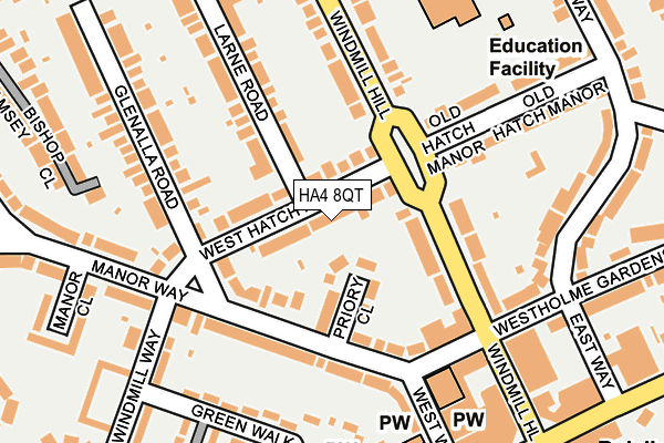 HA4 8QT map - OS OpenMap – Local (Ordnance Survey) HA4 8QT map - OS OpenMap – Local (Ordnance Survey)