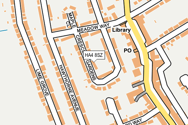 HA4 8SZ map - OS OpenMap – Local (Ordnance Survey) HA4 8SZ map - OS OpenMap – Local (Ordnance Survey)