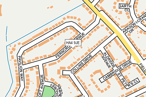 HA4 9JE map - OS OpenMap – Local (Ordnance Survey) HA4 9JE map - OS OpenMap – Local (Ordnance Survey)