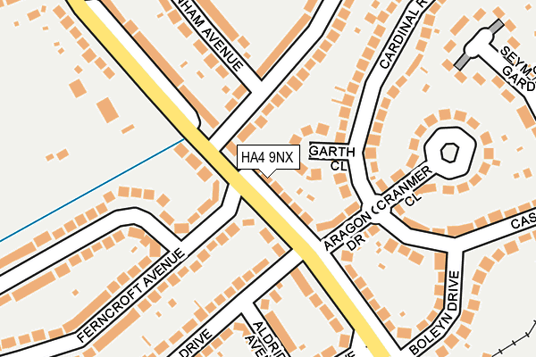 HA4 9NX map - OS OpenMap – Local (Ordnance Survey) HA4 9NX map - OS OpenMap – Local (Ordnance Survey)
