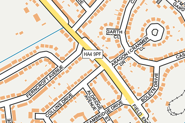 HA4 9PF map - OS OpenMap – Local (Ordnance Survey) HA4 9PF map - OS OpenMap – Local (Ordnance Survey)