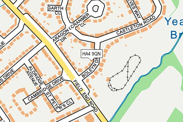 HA4 9QN map - OS OpenMap – Local (Ordnance Survey) HA4 9QN map - OS OpenMap – Local (Ordnance Survey)