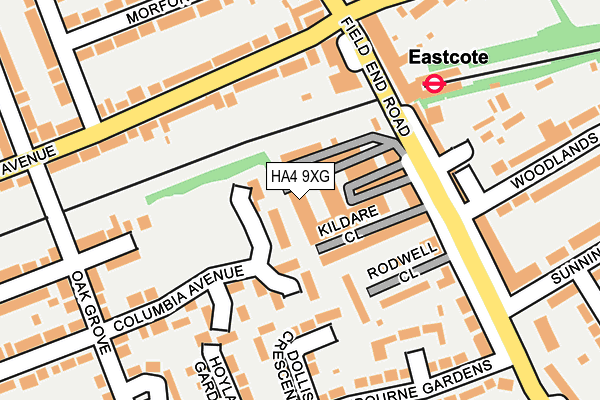 HA4 9XG map - OS OpenMap – Local (Ordnance Survey) HA4 9XG map - OS OpenMap – Local (Ordnance Survey)