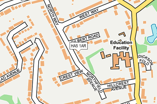 HA5 1AR map - OS OpenMap – Local (Ordnance Survey)