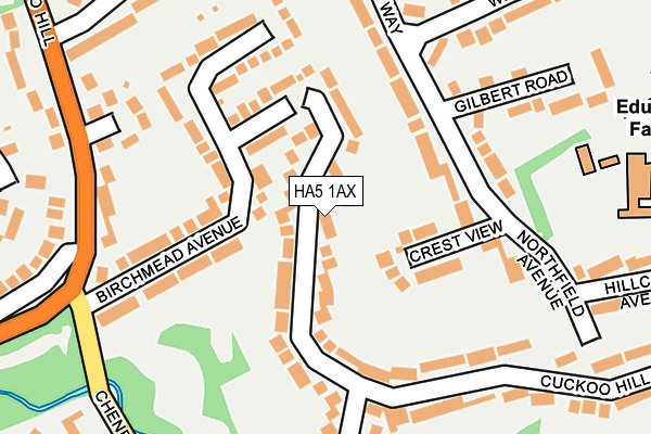 HA5 1AX map - OS OpenMap – Local (Ordnance Survey) HA5 1AX map - OS OpenMap – Local (Ordnance Survey)