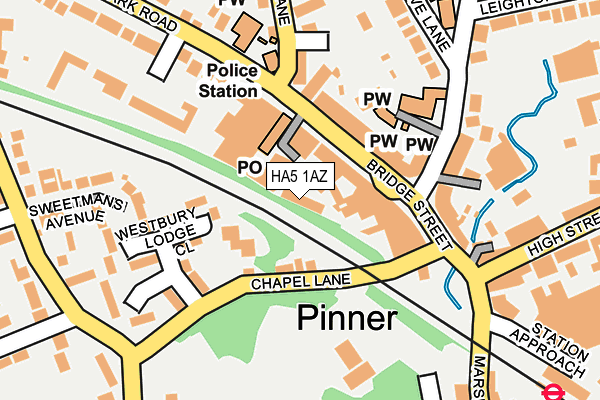 HA5 1AZ map - OS OpenMap – Local (Ordnance Survey) HA5 1AZ map - OS OpenMap – Local (Ordnance Survey)