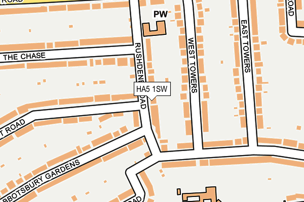 HA5 1SW map - OS OpenMap – Local (Ordnance Survey) HA5 1SW map - OS OpenMap – Local (Ordnance Survey)