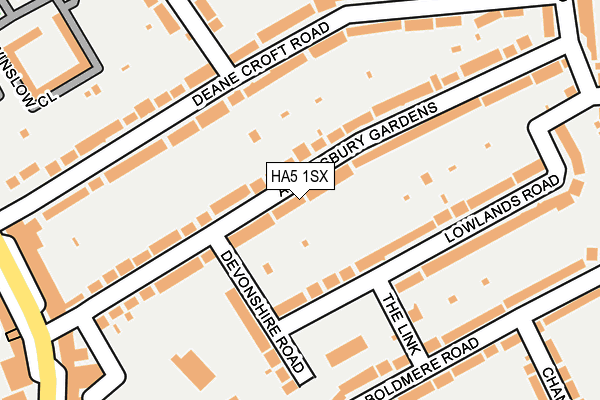 HA5 1SX map - OS OpenMap – Local (Ordnance Survey) HA5 1SX map - OS OpenMap – Local (Ordnance Survey)
