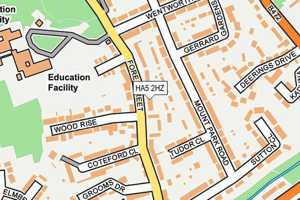HA5 2HZ map - OS OpenMap – Local (Ordnance Survey) HA5 2HZ map - OS OpenMap – Local (Ordnance Survey)