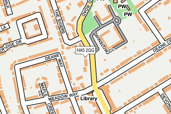 HA5 2QG map - OS OpenMap – Local (Ordnance Survey) HA5 2QG map - OS OpenMap – Local (Ordnance Survey)